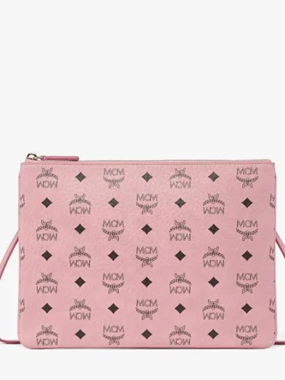 MCM Pink Monogram Zip Crossbody Pouch